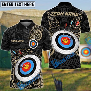 BlueJose Archery Maori Style Customized Name 3D Shirt (4 Colors)