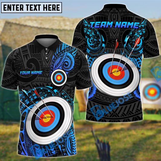 BlueJose Archery Maori Style Customized Name 3D Shirt (4 Colors)