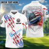 BlueJose Golf Smoke Grunge US Flag Customized Name, Team Name 3D Shirts (4 Colors)