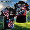 BlueJose Golf Smoke Grunge US Flag Customized Name, Team Name 3D Shirts (4 Colors)
