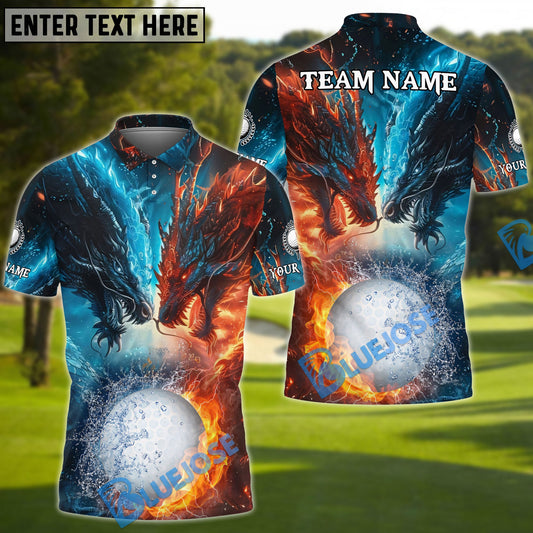 BlueJose Golf Water Dragon & Fire Dragon Customized Name, Team Name 3D Shirts