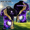BlueJose Golf Golden Ball Fire Customized Name, Team Name 3D Shirts (6 Colors)