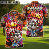 BlueJose Never Give Up Graffiti Pattern Golf Ball Multicolor Options Personalized Name, Team Name 3D Shirt (4 Colors)