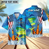 BlueJose Fishing Beer USA Flag Personalized Hawaiian Shirt (12 Fish Species)