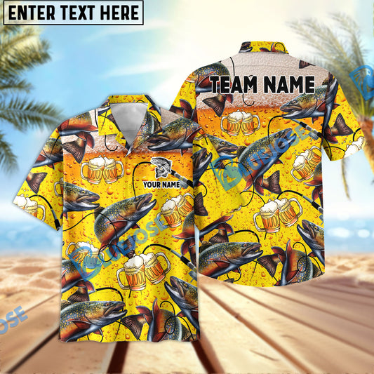 Bluejose Trout Fishing Beer Swimming Custom Name & Team Name 3D Shirts
