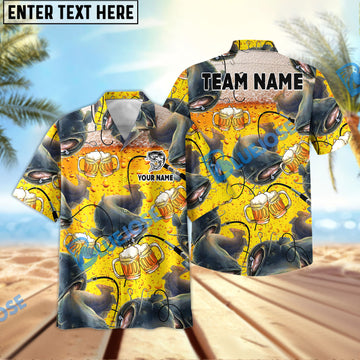 Bluejose Catfish Fishing Beer Swimming Custom Name & Team Name 3D Shirts