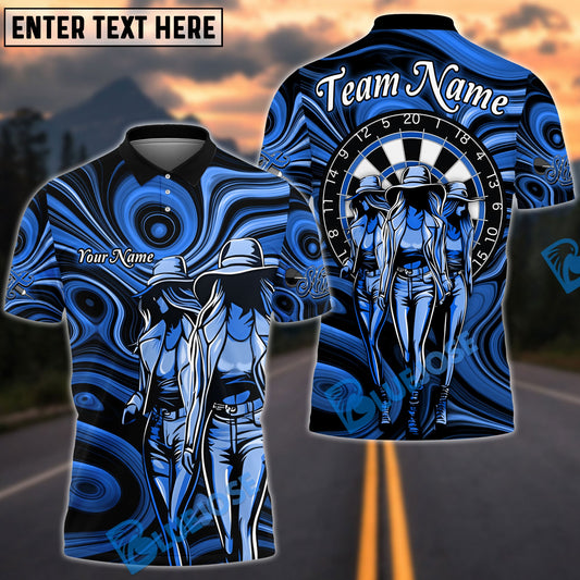 BlueJose Darts Sexy Lady Personalized Name, Team Name Shirt (4 Colors)
