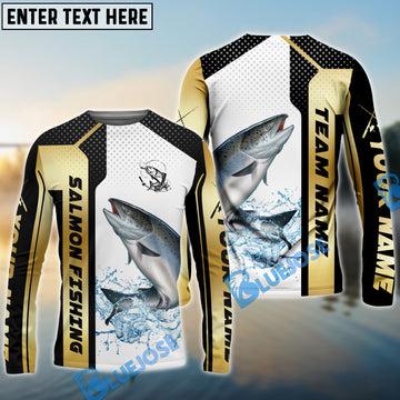 Bluejose Salmon Fishing Golden Premium Dynamic Strike Custom Name & Team Name 3D Shirts