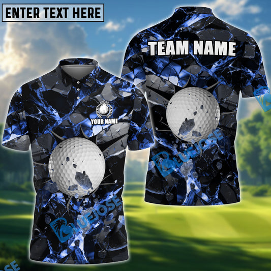 BlueJose Golf Ball Dark Material Customized Name, Team Name 3D Shirts (4 Colors)