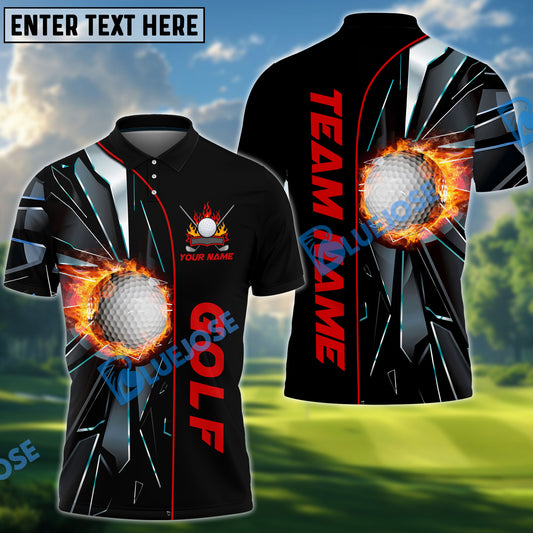 BlueJose Golf Ball Break Glass Customized Name, Team Name 3D Shirts (4 Colors)