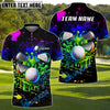 BlueJose Golf Ball Paint Splash Drip Customized Name, Team Name 3D Shirts (4 Colors)