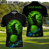 BlueJose Halloween Black Cat Golf Polo Shirt, Customized Name & Team Name 3D Shirts (4 Colors)