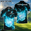 BlueJose Fireball Golf Polo Shirt, Customized Name & Team Name 3D Shirts (4 Colors)