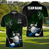 BlueJose Cracked Glass Effect Golf Shirt, Customized Name & Team Name 3D Shirts (4 Colors)