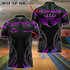 BlueJose Bowling And Pins Gold Crown Wingball Tribal Style Customized Name, Team Name 3D Shirt (4 Colors)