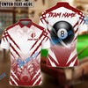 BlueJose Billiards 8-Ball Wolf Pattern Personalized Name Shirt (4 Colors)