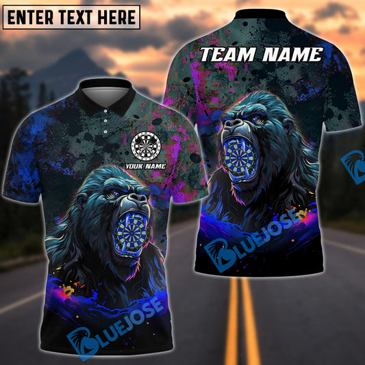 BlueJose Darts Raging Gorilla Customized Name, Team Name 3D Shirt (4 Colors)
