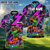 BlueJose Electric Swing Golf Shirt, Customized Name & Team Name 3D Shirts (4 Colors)