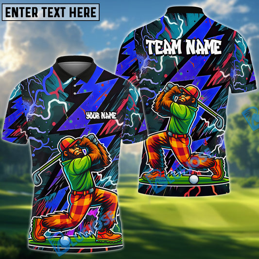 BlueJose Electric Swing Golf Shirt, Customized Name & Team Name 3D Shirts (4 Colors)