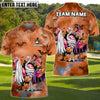BlueJose Spooky Flamingo Halloween Funny Golf Shirt, Customized Name & Team Name 3D Shirts (4 Colors)