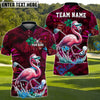 BlueJose Tropical Flamingo Golf Polo Shirt, Customized Name & Team Name 3D Shirts (4 Colors)