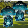 BlueJose Thunder Bear Golf Polo Funny Golf Polo Shirt, Customized Name & Team Name 3D Shirts (4 Colors)