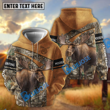 BlueJose Moose Hunting Camo Hoodie Personalized 3D Hoodie For Hunting Lover