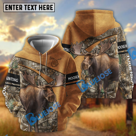 BlueJose Moose Hunting Camo Hoodie Personalized 3D Hoodie For Hunting Lover