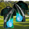 BlueJose Fireball Swing Golf Shirt, Customized Name & Team Name 3D Shirts (4 Colors)
