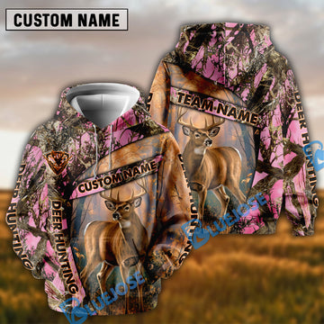 BlueJose Pink Camo Deer Hunting Hoodie Personalized 3D Hoodie For Hunting Lover