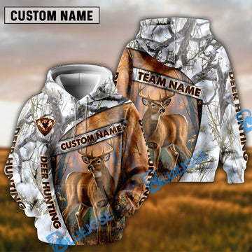 BlueJose White Camo Deer Hunting Hoodie Personalized 3D Hoodie For Hunting Lover