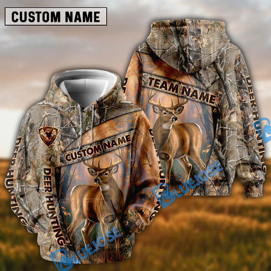 BlueJose Brown Camo Deer Hunting Hoodie Personalized 3D Hoodie For Hunting Lover
