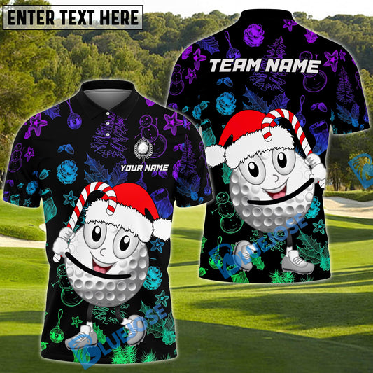 BlueJose Merry Swing Christmas Golf Polo Shirt, Custom Name & Team Name 3D Shirts