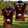 BlueJose Halloween Skull Monster Golf Polo Shirt, Customized Name & Team Name 3D Shirts (4 Colors)