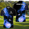 BlueJose Fire Eagle Golf Polo Shirt, Customized Name & Team Name 3D Shirts (4 Colors)