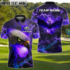 BlueJose Flaming Eagle Golf Polo Shirt, Customized Name & Team Name 3D Shirts (4 Colors)