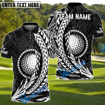 BlueJose Tribal Swing Golf Polo Shirt, Custom Name & Team Name 3D Shirts