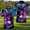 BlueJose Skull Captain Drive Funny Golf Polo Shirt, Customized Name & Team Name 3D Shirts (4 Colors)