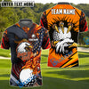 BlueJose Eagle Fire Golf Polo Shirt, Customized Name & Team Name 3D Shirts (4 Colors)