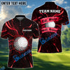 BlueJose Electric Golf Repeat Funny Golf Polo Shirt, Customized Name & Team Name 3D Shirts (4 Colors)