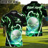BlueJose Thunder Strike Golf Polo Shirt, Customized Name & Team Name 3D Shirts (4 Colors)
