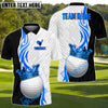 BlueJose Golf Ball Crown King Gradient Line Premium Multicolor Golf Polo Shirt, Customized Name & Team Name 3D Shirts (4 Colors)