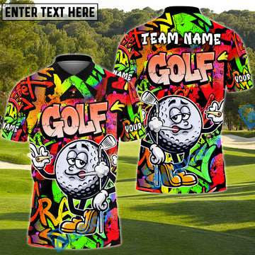 BlueJose Crazy Swing Golf Polo Shirt, Customized Name & Team Name 3D Shirts (4 Colors)