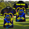 BlueJose Neon Swing Ball Golf Polo Shirt, Customized Name & Team Name 3D Shirts (4 Colors)
