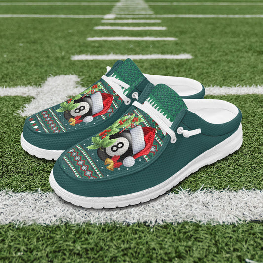 BlueJose Billiards Ball 8 Green Christmas Pattern Player Mesh Dude Shoes