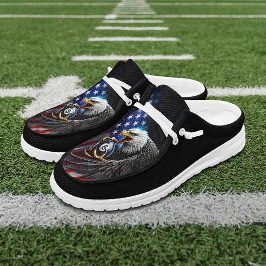 BlueJose Billiards Ball 8 Eagle Flag Of US Pattern Mesh Dude Shoes