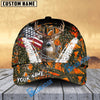 BlueJose Deer American Flag Scratch Camo Multicolor Options Personalized Name 3D Cap