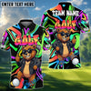 BlueJose Cool Bear Golf Polo Shirt, Customized Name & Team Name 3D Shirts (4 Colors)