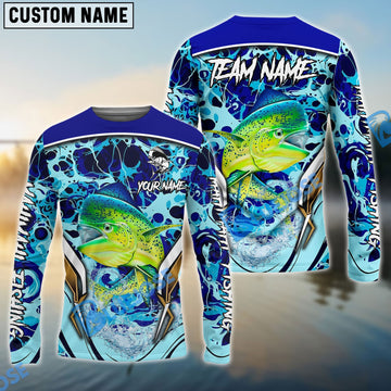 Bluejose Mahi Mahi Fishing Blue Fiction Sea Custom Name & Team Name 3D Shirts
