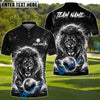 BlueJose Electric Lion Golf Polo Customized Name, Team Name 3D Shirts (4 Colors)